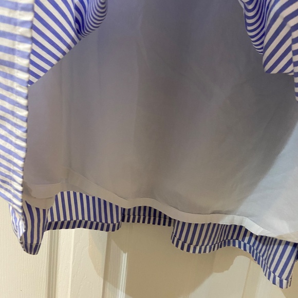 JCREW Blue/White Striped Sleeveless Midi Dress w/ Pockets Size 0 Cotton Elastane - Picture 6 of 12